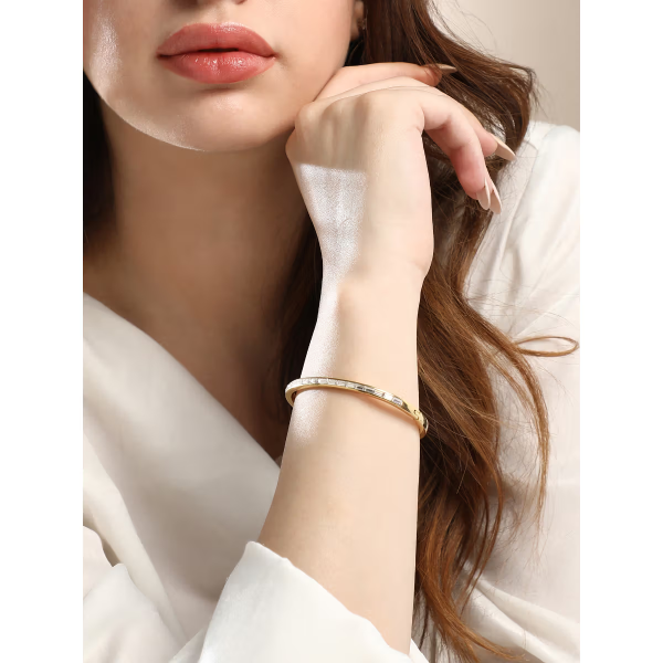 Gold Gilded Baguette Crystal Bracelet
