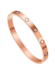 Anti-Tarnish Rose Gold Clover Crystal Bracelet