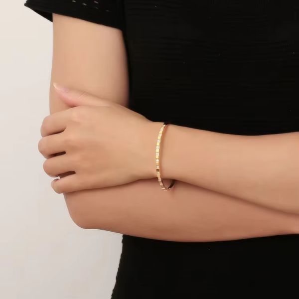 Gold Crystal Stacking Bangle Bracelet