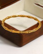 Orbit Bling Anti-Tarnish Gold Bamboo Segment Bracelet