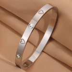 Orbit Bling Anti-Tarnish Silver Heart & Crystal Bracelet