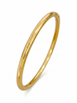 Anti-Tarnish Smooth Gold Tube Bangle Bracelet