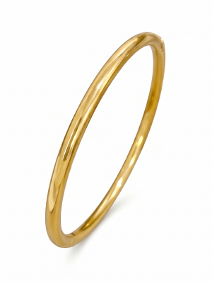 Anti-Tarnish Smooth Gold Tube Bangle Bracelet