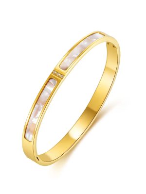 Anti-Tarnish Gold Mother-of-Pearl Bracelet