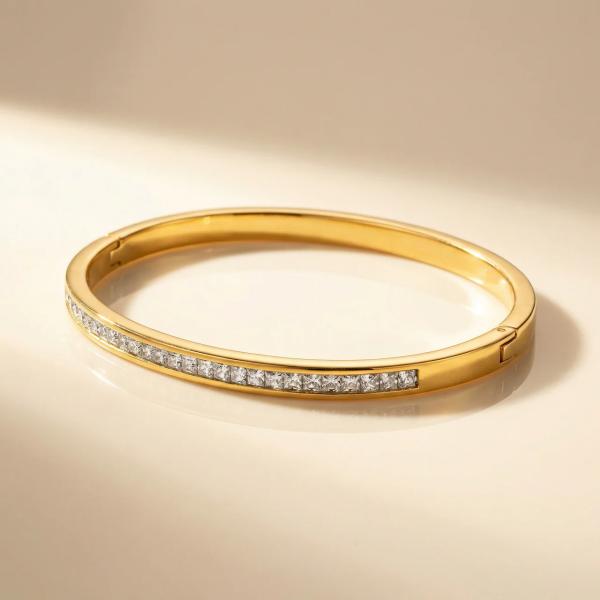 Anti-Tarnish Gold Baguette Tennis Bracelet