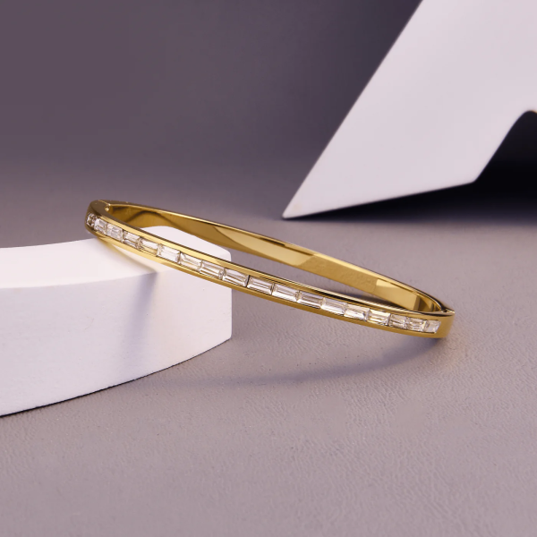 Gold Gilded Baguette Crystal Bracelet