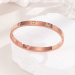Anti-Tarnish Rose Gold Heart & Crystal Bracelet