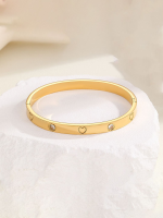 Anti-Tarnish Gold Heart & Crystal Bracelet