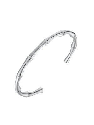 Anti-Tarnish Silver Bamboo Open Cuff Bracelet