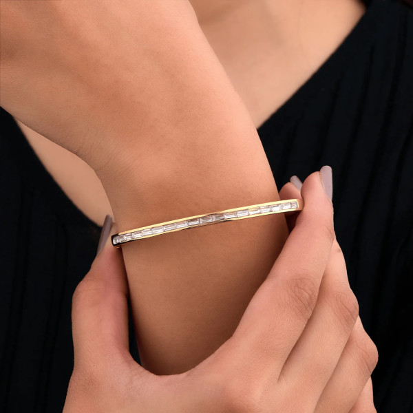 Gold Gilded Baguette Crystal Bracelet