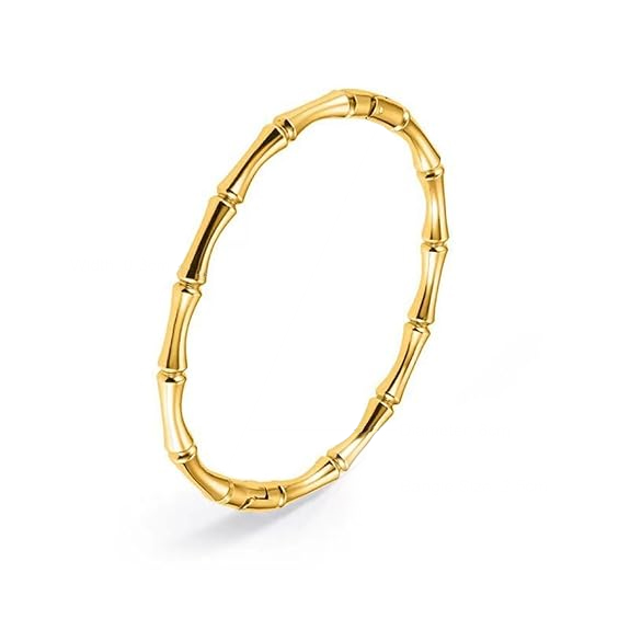 Orbit Bling Anti-Tarnish Gold Bamboo Segment Bracelet