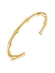 Orbit Bling Anti-Tarnish Gold Bamboo Open Cuff Bracelet
