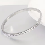 Anti-Tarnish Silver Geometric Crystal Rhombus Design Bracelet