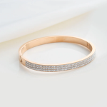 Anti-Tarnish Triple Crystal Line Bracelet – Rose Gold