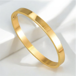 Anti-Tarnish Classic Flat Gold Bracelet for Men and Women