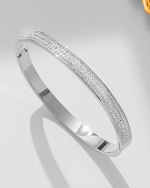 Anti-Tarnish Triple Crystal Line Bracelet - Silver