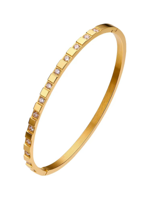 Gold Crystal Stacking Bangle Bracelet
