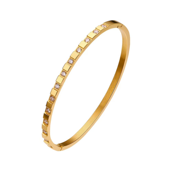 Gold Crystal Stacking Bangle Bracelet