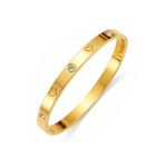 Anti-Tarnish Gold Heart & Crystal Bracelet