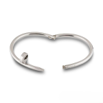 Anti-Tarnish Silver Nail Statement Bracelet