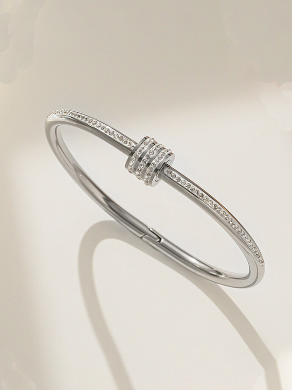 Anti-Tarnish Silver Barrel Bracelet