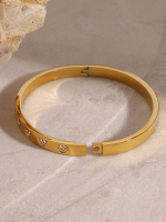 Anti-Tarnish Crystal Heart Gold Bracelet