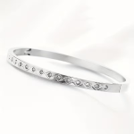 Anti-Tarnish Silver Geometric Crystal Rhombus Design Bracelet