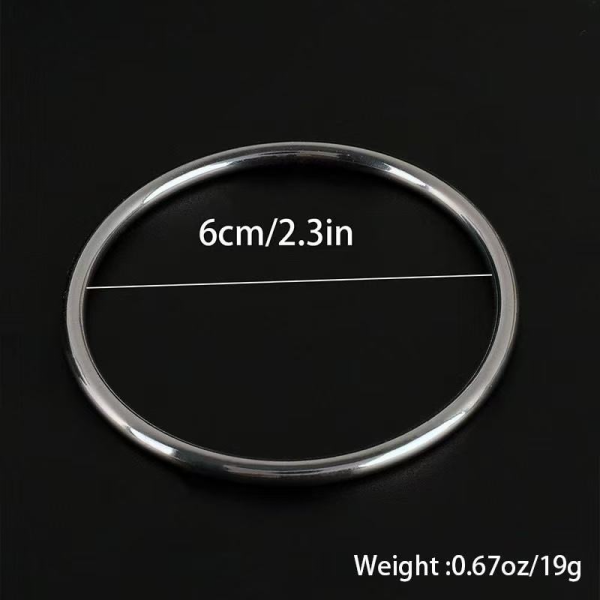 Anti-Tarnish Smooth Silver Tube Bangle Bracelet