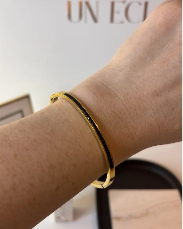 Anti-Tarnish Gold & Black Crystal Bracelet