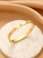Anti-Tarnish Gold Studded Crystal Bracelet