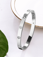 Orbit Bling Anti-Tarnish Silver Studded Crystal Bracelet