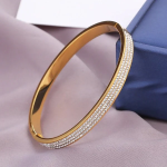 Anti-Tarnish Triple Crystal Line Bracelet – Gold