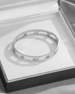 Roman Numeral Crystal Bracelet Silver