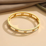Roman Numeral Crystal Bracelet Gold