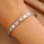 Anti-Tarnish Crystal Heart Silver Bracelet