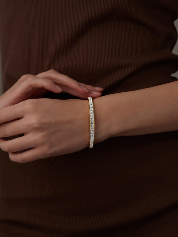 Anti-Tarnish Gold Double Pave Crystal Bracelet