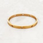 Anti-Tarnish Gold Cut-Out Heart Bracelet