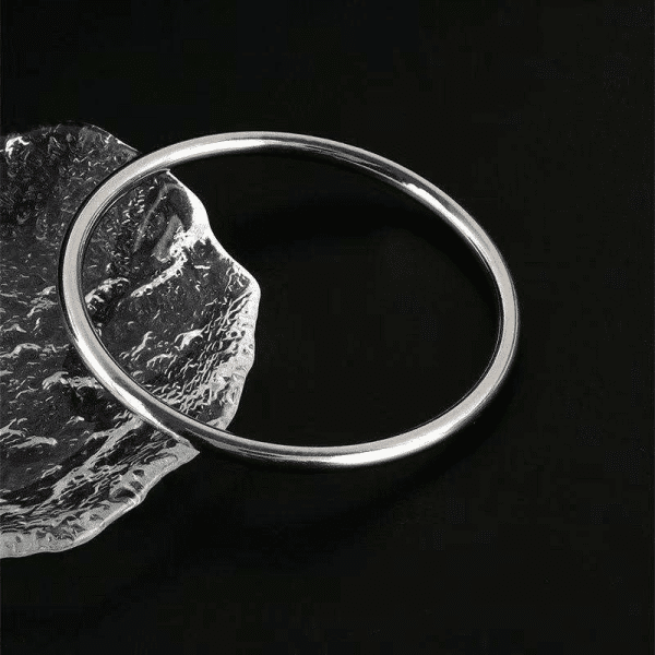 Anti-Tarnish Smooth Silver Tube Bangle Bracelet