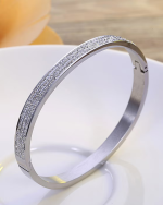 Anti-Tarnish Triple Crystal Line Bracelet - Silver