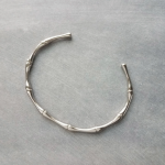 Anti-Tarnish Silver Bamboo Open Cuff Bracelet