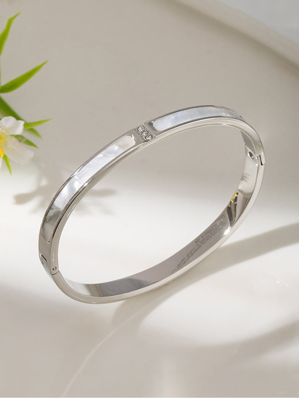 Anti-Tarnish Silver Mother-of-Pearl Bracelet