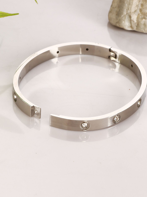 Orbit Bling Anti-Tarnish Silver Studded Crystal Bracelet