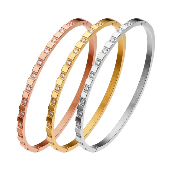 Gold Crystal Stacking Bangle Bracelet