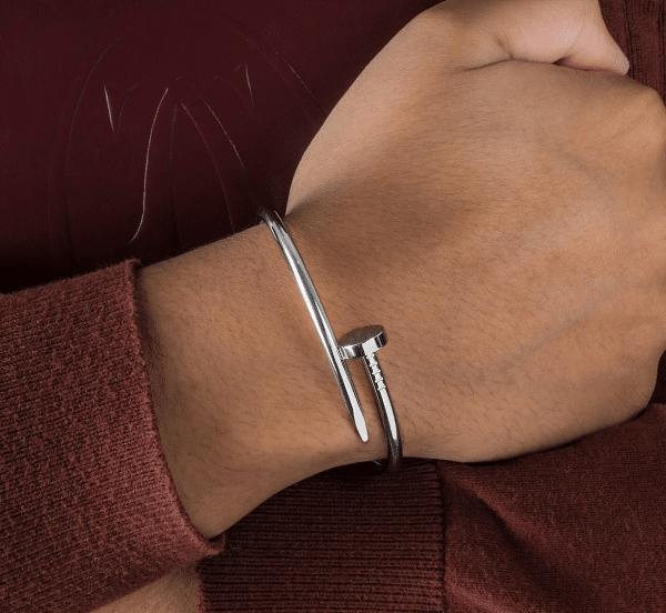 Anti-Tarnish Silver Nail Statement Bracelet