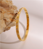 Anti-Tarnish Crystal Heart Gold Bracelet