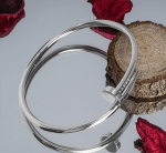 Anti-Tarnish Silver Nail Statement Bracelet