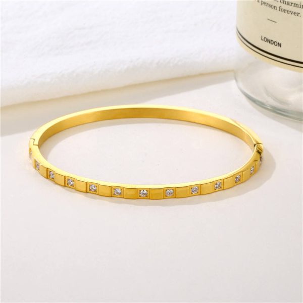 Gold Crystal Stacking Bangle Bracelet