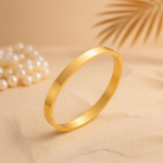 Anti-Tarnish Classic Flat Gold Bracelet for Men and Women