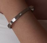 Anti-Tarnish Silver Clover Crystal Bracelet