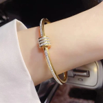 Anti-Tarnish Gold Barrel Bracelet